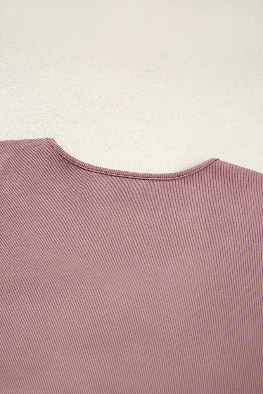 Burgundy Ruched Sweetheart Neck Ribbed Long Sleeve Top