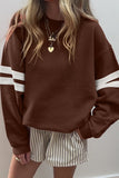 Varsity Striped Sleeve Loose Fit Sweatshirt- 8 Colors