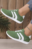 White Patchwork Breathable Lace Up Sneakers