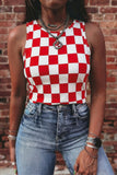 Checkered Slim Fit Print Tank Top- 2 Colors