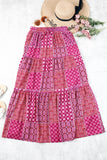 Tiered Paisley Print Maxi Skirt with Pockets
