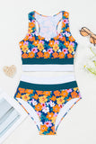 Floral Print Cutout Racerback High-Waist Tankini- 2 Styles