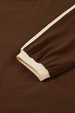 Varsity Striped Contrast Trim Crew Neck Long Sleeve T-Shirt- 3 Colors