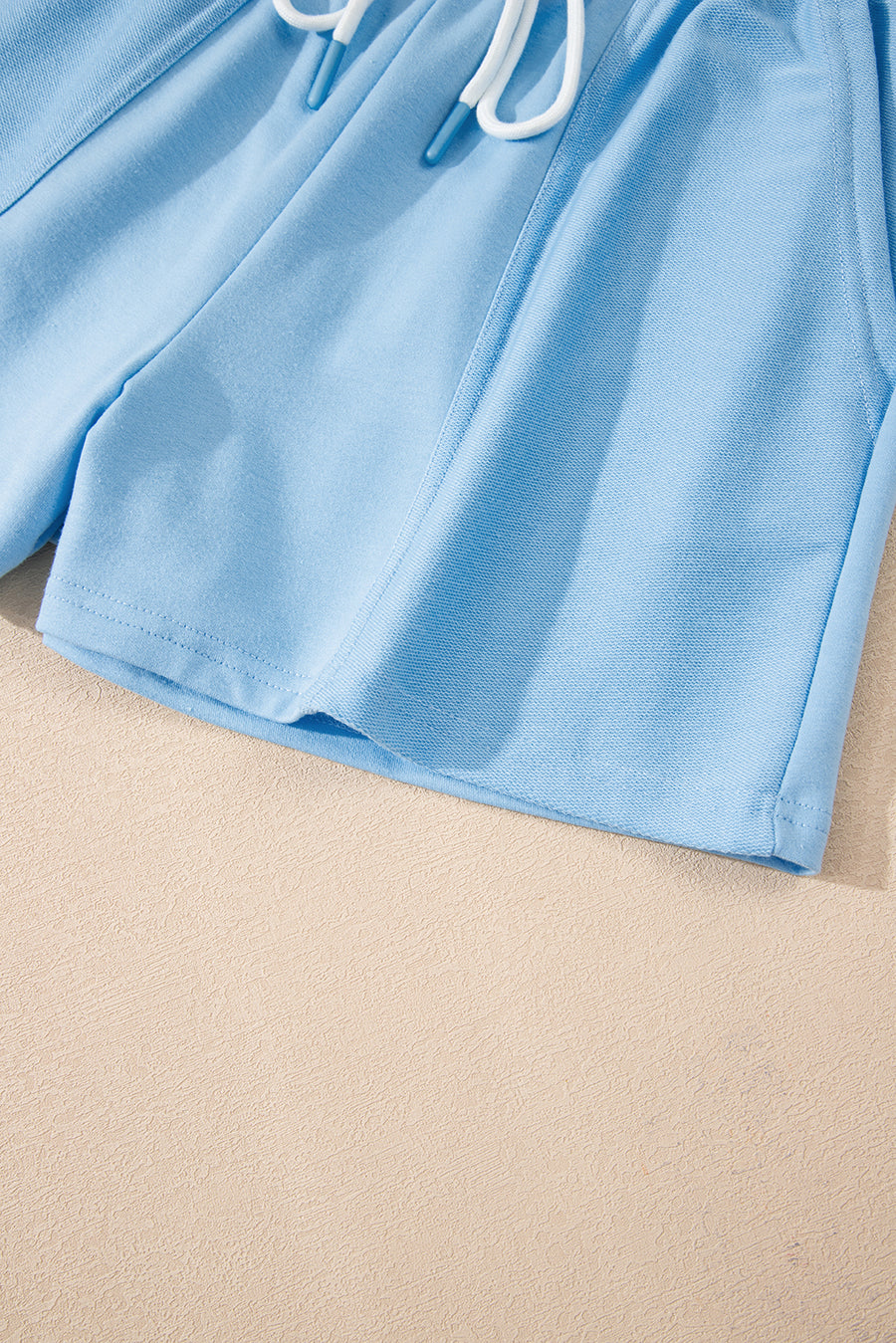 V-Neck Drop Shoulder T-Shirt and Patchwork Shorts Set- 3 Colors