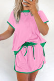 *Pre-Order* Color Block Drop Shoulder T-Shirt and Skort Set- 5 Colors
