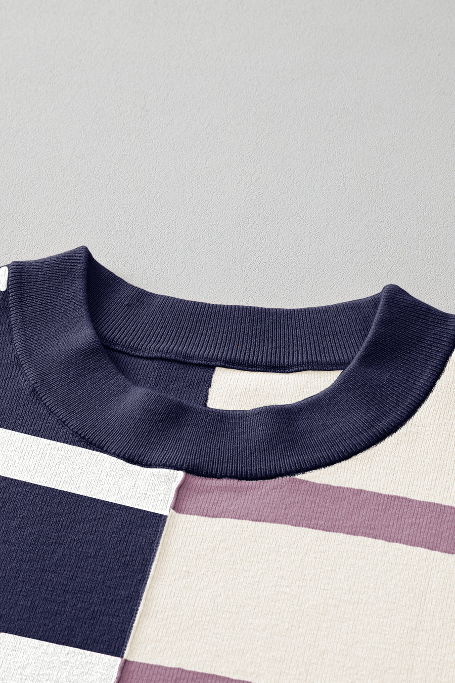 Striped Exposed Seam Patchwork Loose Fit Sweater- 4 Colors
