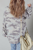 Multicolour Camouflage Print Round Neck Plus Size Sweatshirt