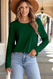 Asymmetric Seam Long Sleeve Shirt- 3 Colors