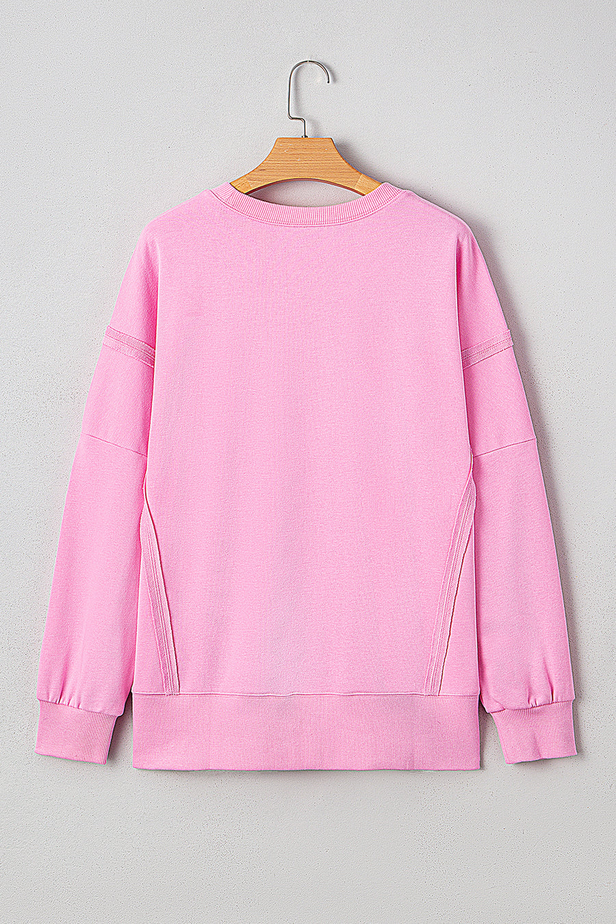 Bow & Sequin XOXO Exposed Seam Slit Hem Baggy Sweatshirt- 3 Colors