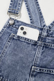 Mineral Wash Blue Straight Leg Denim Overalls