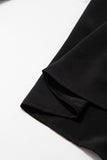 Black Keyhole Lace Splicing Raglan Sleeve Blouse