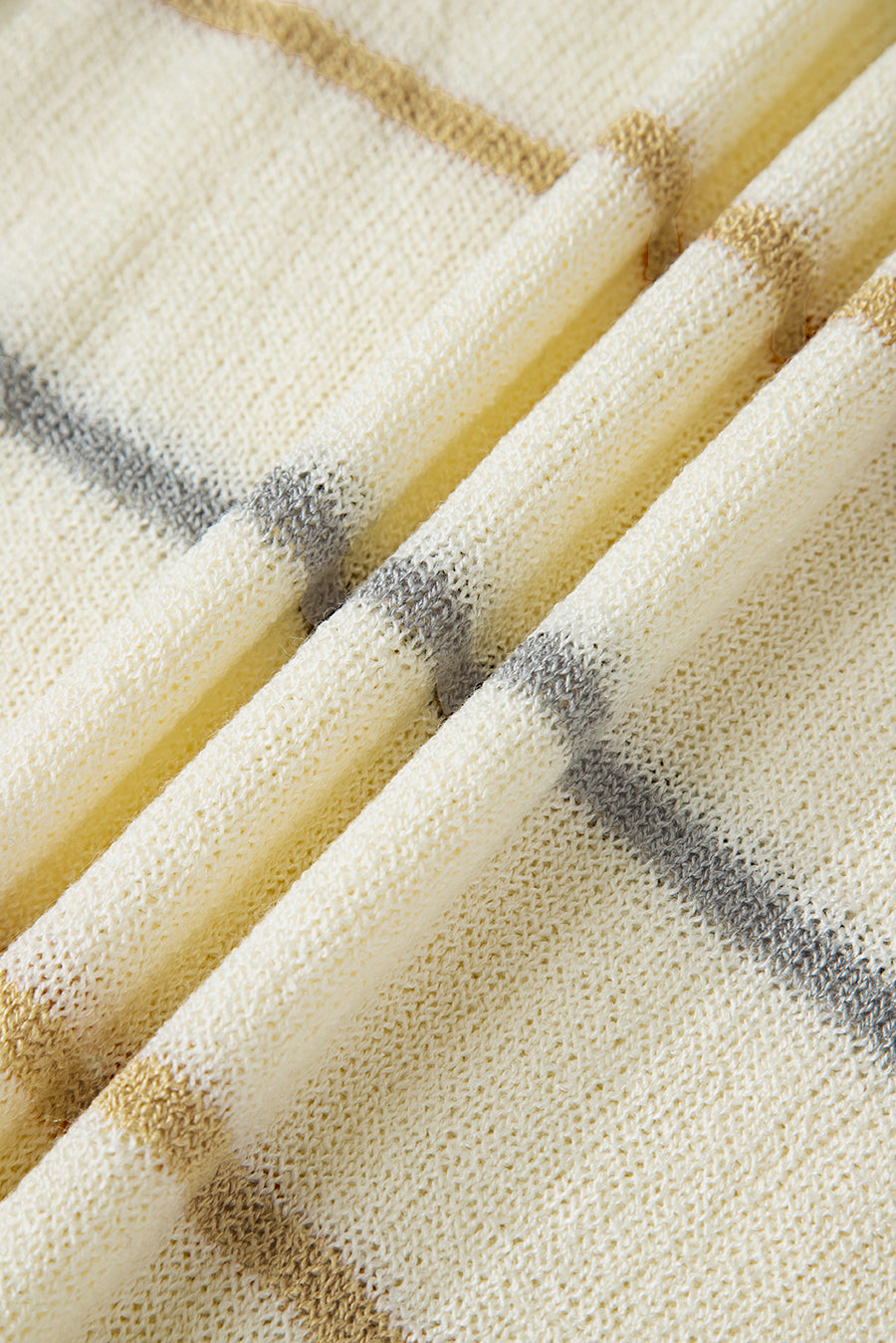 Striped Ribbed Edge Drop Shoulder Sweater- 2 Colors