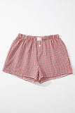 Gingham High-Waisted Loose Wide Leg Shorts- 2 Colors