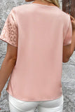 Apricot Leopard Print Criss-Cross V-Neck Blouse