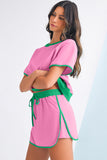 *Pre-Order* Color Block Drop Shoulder T-Shirt and Skort Set- 5 Colors