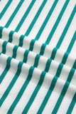 Striped Scalloped Trim Crew Neck Short Sleeve T-Shirt- 5 Colors