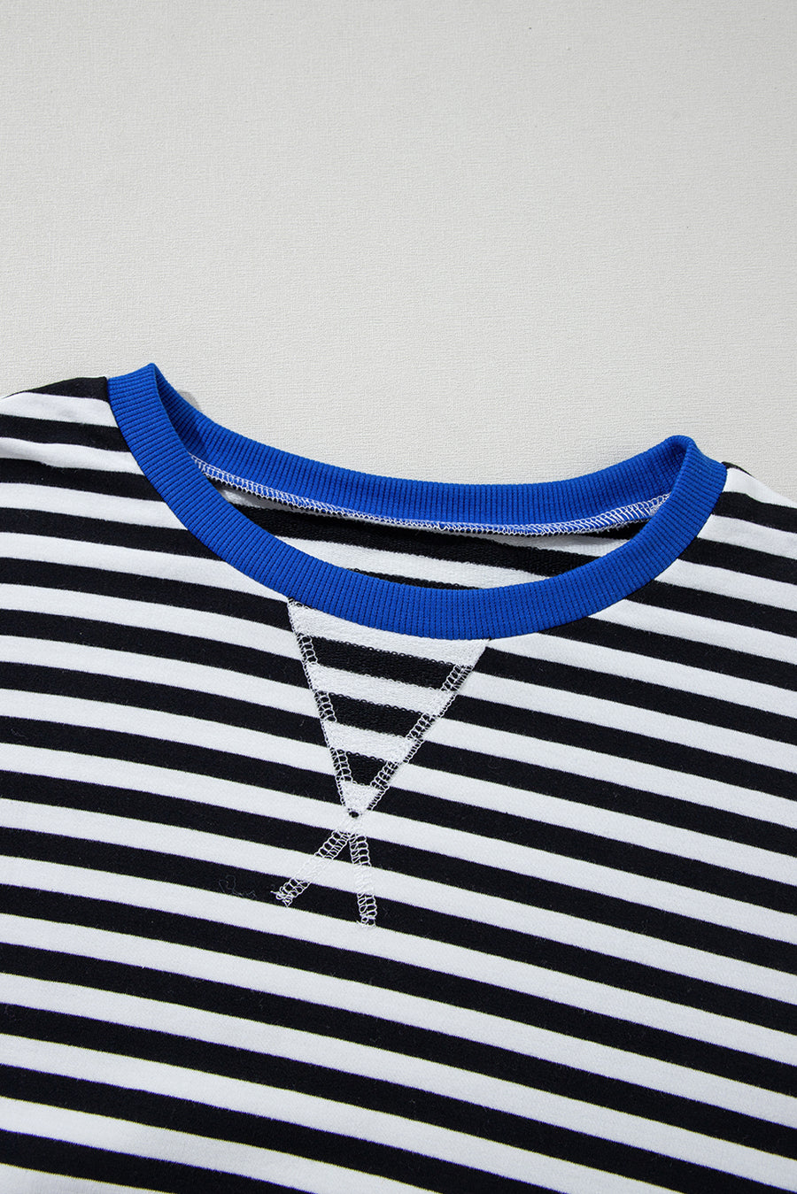 Striped Contrast Trim Oversized Sweatshirt- 4 Colors