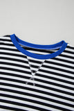 Striped Contrast Trim Oversized Sweatshirt- 4 Colors