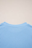 Twist Ribbed Color Block Pocket Crew Neck T-Shirt- 4 Colors
