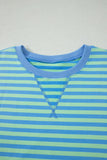 Striped Ribbed Short Sleeve T-Shirt and Shorts Set- 3 Colors