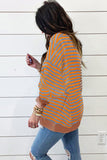 Striped Color Block Drop Shoulder Oversized Sweatshirt- 2 Colors