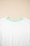 Color Block Exposed Seam Patchwork Crew Neck T-Shirt- 2 Colors