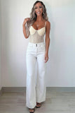 2-Button High Waist Wide Leg Jeans- 4 Colors