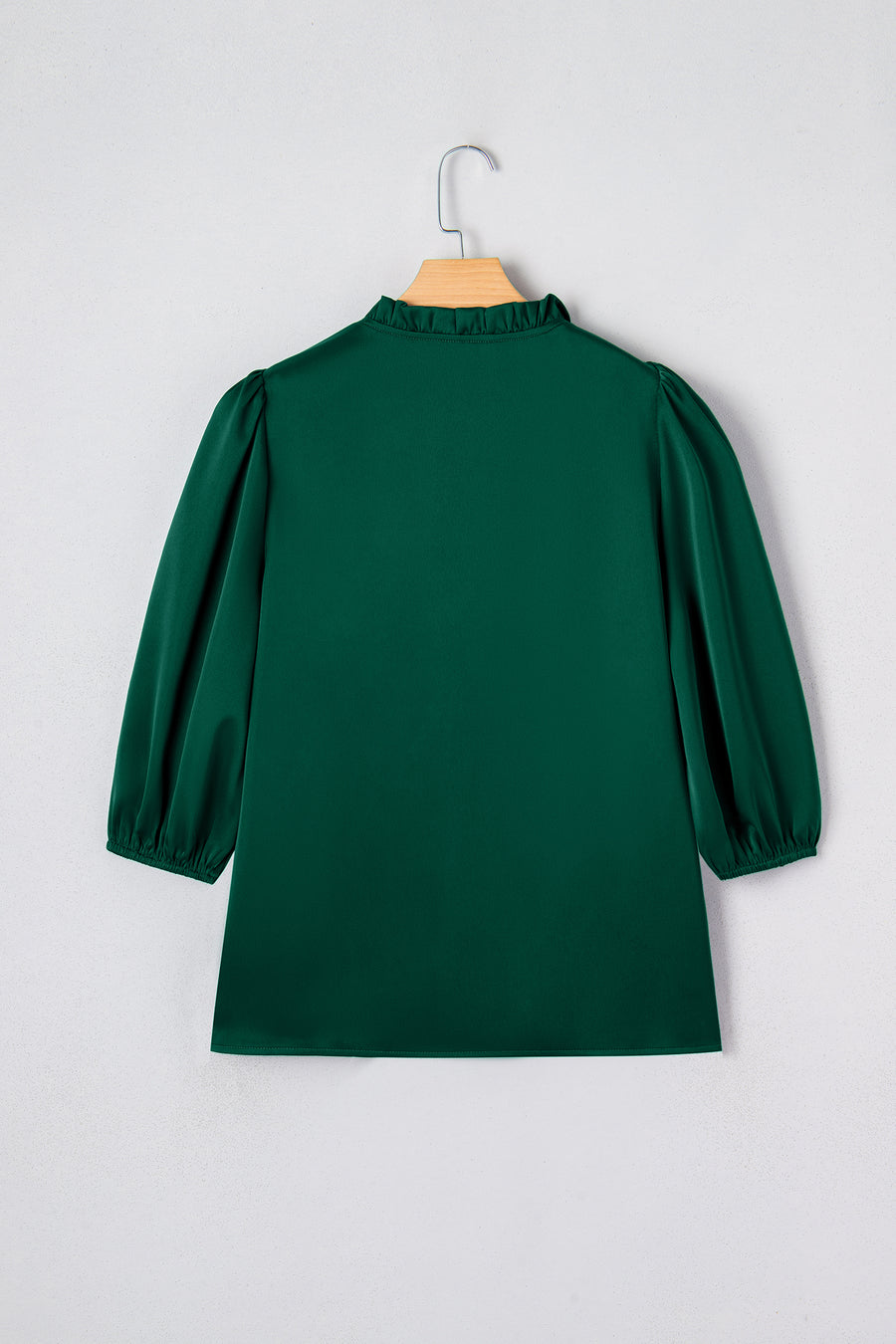 Frilled V-Neck Bow Detail 3/4 Sleeve Blouse- 2 Colors