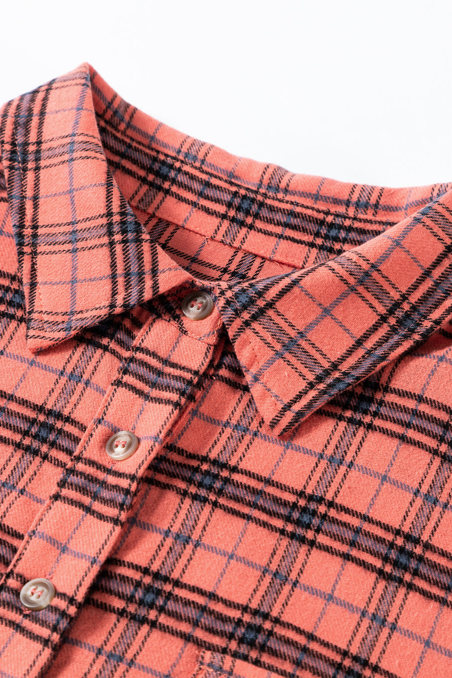 Green Plaid Long Sleeve Collar Shirt Shacket