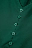 Solid Long Sleeve Button V-Neck Tiered Maxi Dress- 2 Colors