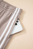 Varsity Striped Cropped Sweatshirt and Wide Leg Pants Matching Set- 5 Colors