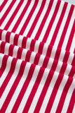 Striped Contrast Trim V-Neck T-Shirt and Drawstring Elastic Waist Shorts Set- 4 Colors
