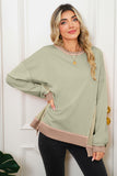 Color Block Waffle Knit Patchwork Oversized Sweatshirt- 3 Colors