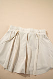 Ribbon Drawstring High-Waist Lined Tennis Skort- 6 Colors