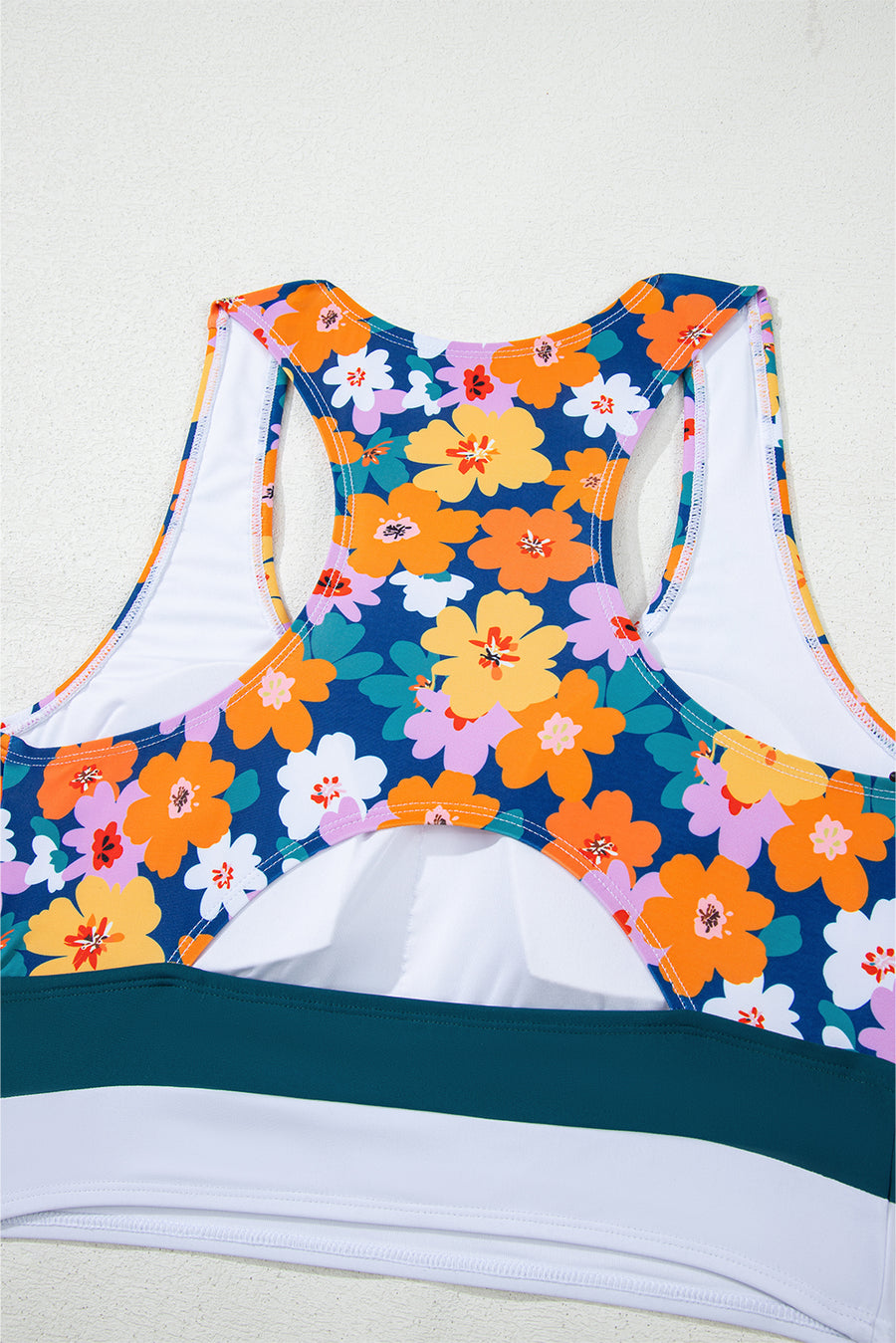 Floral Print Cutout Racerback High-Waist Tankini- 2 Styles