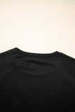Black Varsity Spirit Striped 89 Graphic Casual Sweatshirt