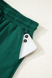 Varsity Striped Sleeve Drop Shoulder Sweatshirt and Shorts Set- 5 Colors