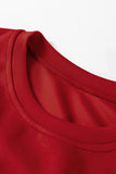 Solid Color Drop Shoulder Sweatshirt & Drawstring Mini Skirt Set- 2 Colors