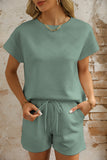 Textured Short Sleeve Top and Shorts Set- 7 Colors