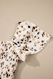 Floral Print Smocked Ruffle Sleeves Dress B