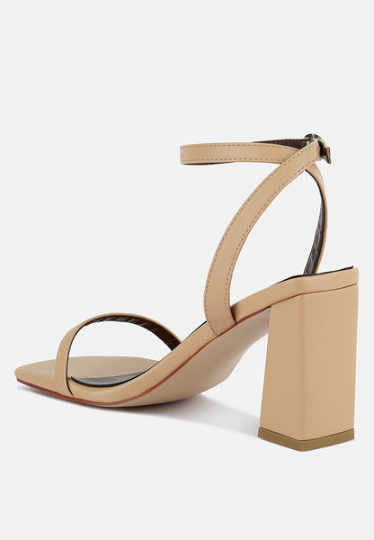 Mooncut Ankle Strap Block Heel Sandals- 3 Colors