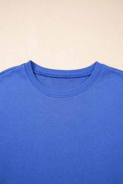 Tillandsia Purple Preppy Striped Sleeve Loose Mini Dress