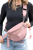 Wide Strap Double Zipper Crossbody Bag- 9 Colors