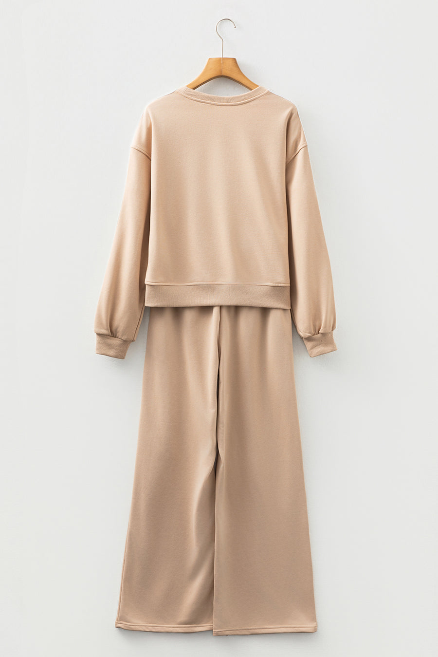 Varsity Striped Cropped Sweatshirt and Wide Leg Pants Matching Set- 5 Colors