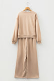 Varsity Striped Cropped Sweatshirt and Wide Leg Pants Matching Set- 5 Colors