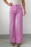 2-Button High Waist Wide Leg Jeans- 4 Colors