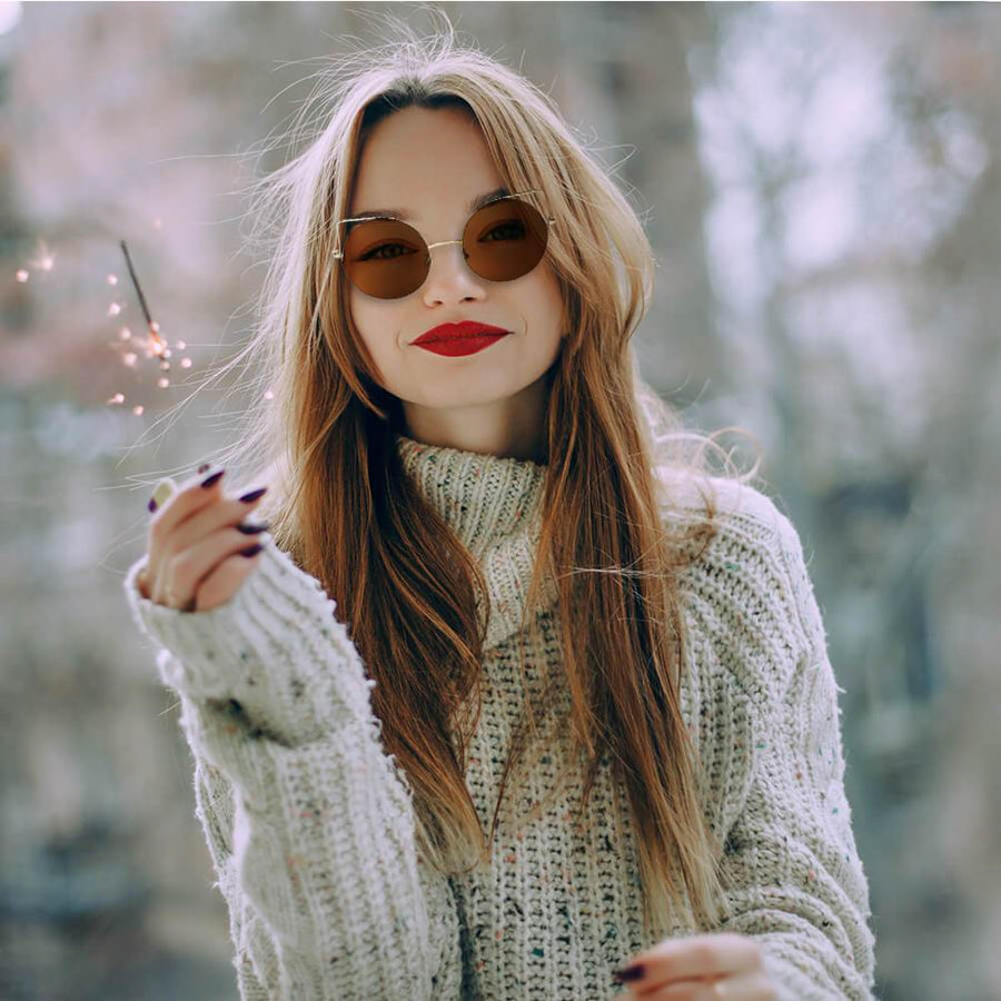 Dublin- Mirrored Lens Round Cat-Eye Sunglasses- 6 Colors