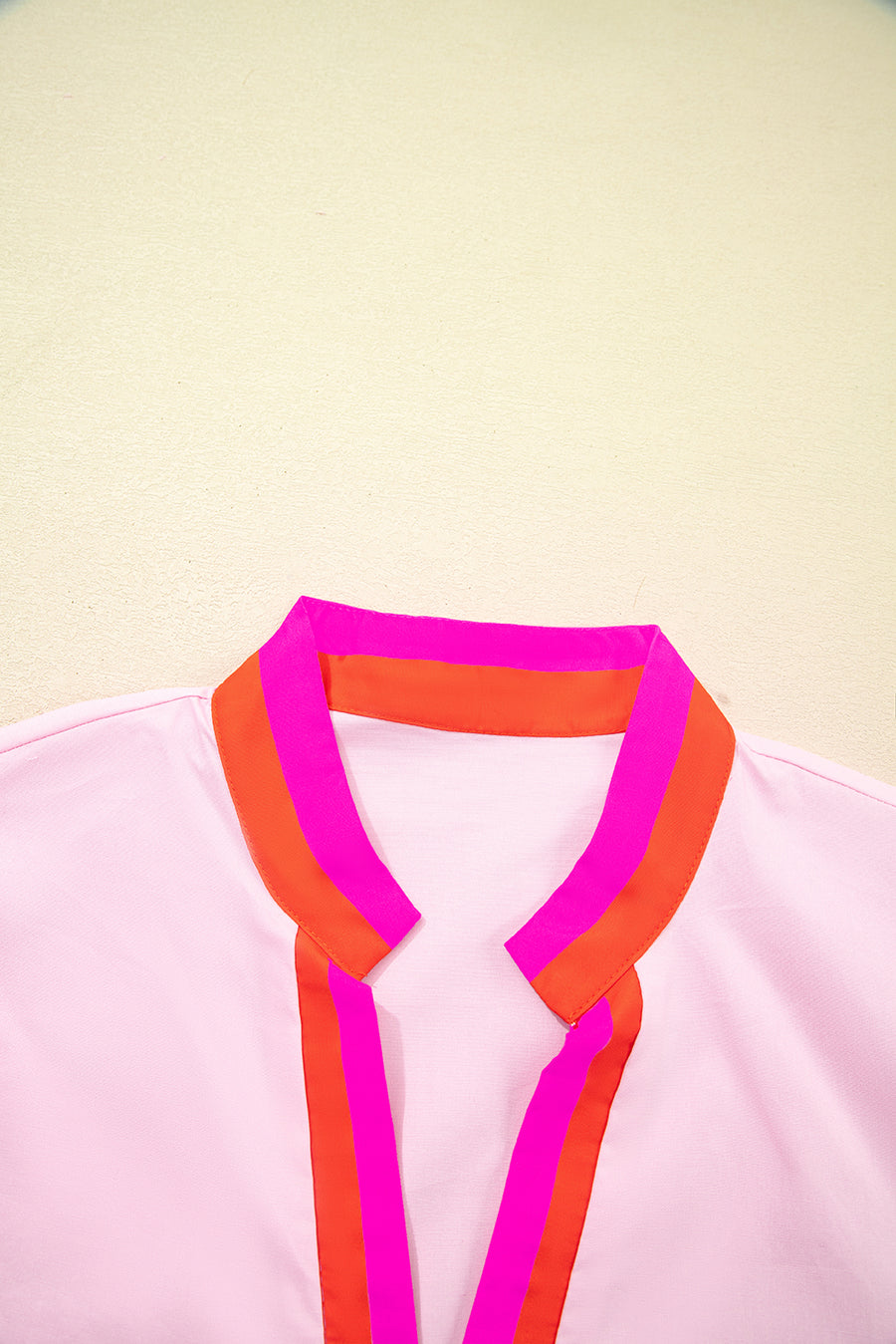 Puff Sleeve Color Block V-Neck Blouse- 2 Colors
