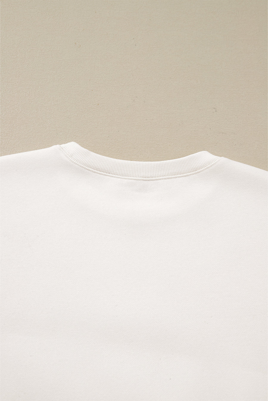 White Color Block Drop Shoulder Pullover Sweatshirt & Shorts Outfit