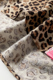Leopard Print Contrast Trim Short Sleeve Button-Up Shirt